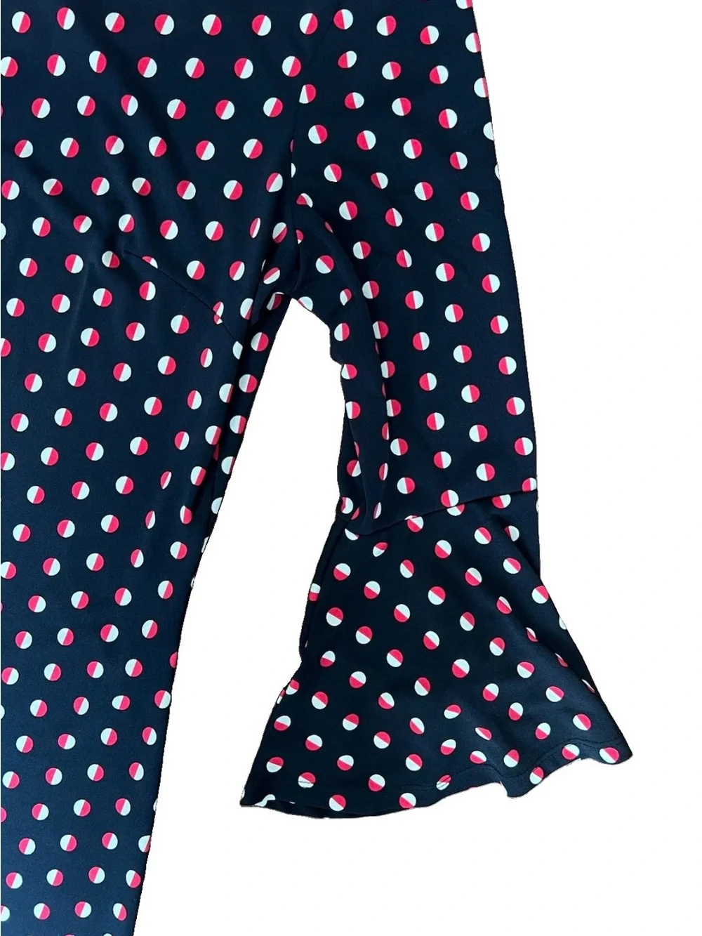 Tommy Hilfiger Women’s Navy Blue Polka Dot Red/White Dress Size 8 Bell Sleeve
